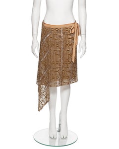 Blumarine by Anna Molinari Falda envolvente de malla de lentejuelas y cuentas de cobre, FW 2001