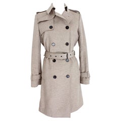 Blumarine Cashmere Wool Gray Classic Trench Coat