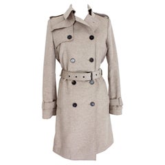  Blumarine Cashmere Wool Gray Classic Trench Coat