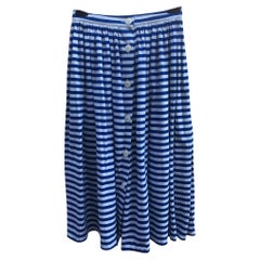 Blumarine Cotton Mid-Length Skirt in Blue