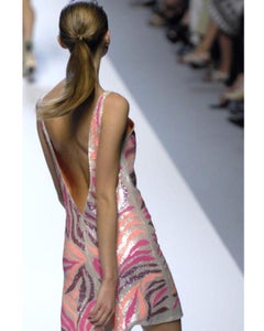 Blumarine Couture Runway Sequin Zebra-Pattern Mini Dress - Spring/Summer 2008