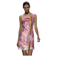 Blumarine Couture Runway Sequin Zebra-Pattern Mini Dress - Spring/Summer 2008