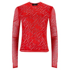 Blumarine - Top en maille orné d'un logo en cristal