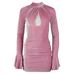 Blumarine Cutout Ruched Stretch Velvet Mini Dress It 38 Uk 6