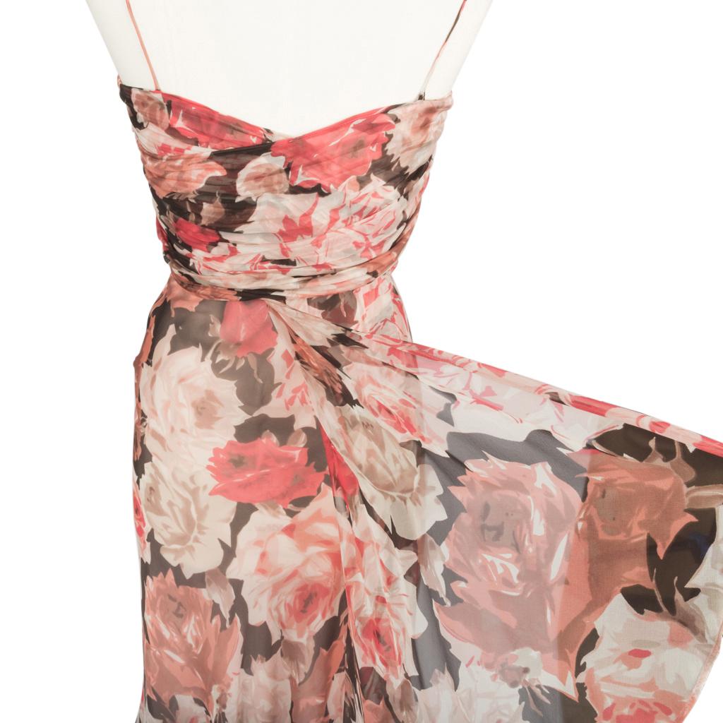 Blumarine Dress Rose Flower Print Striking Beaded Bow 42 / 8 New 6