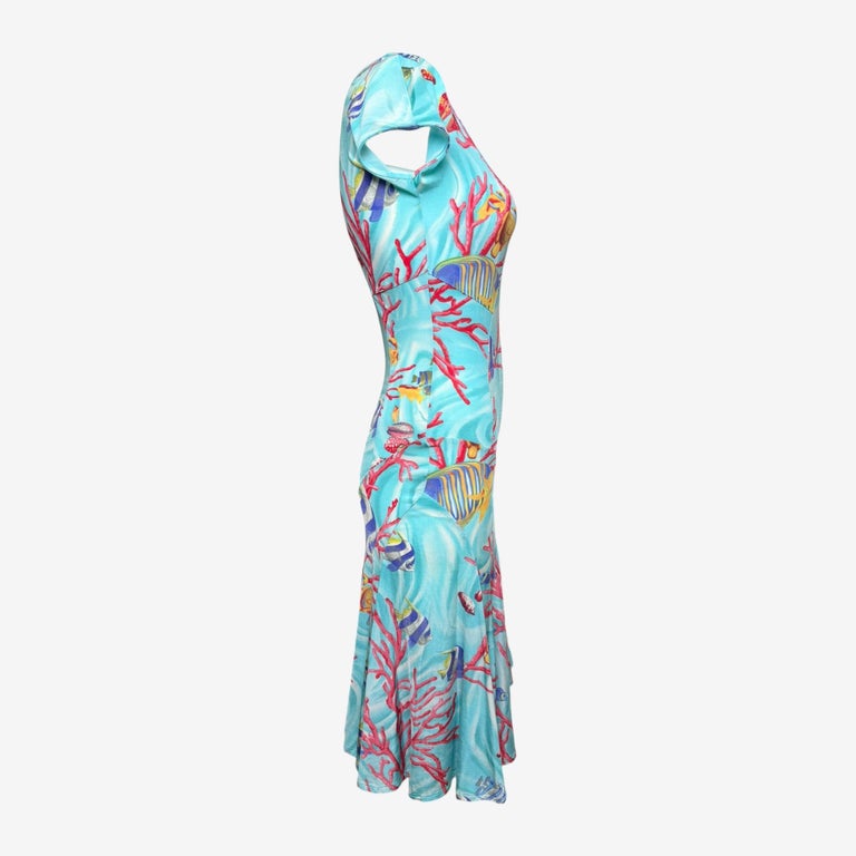 Blumarine Early 2000s Underwater Coral Print Jersey Dress For Sale at  1stDibs