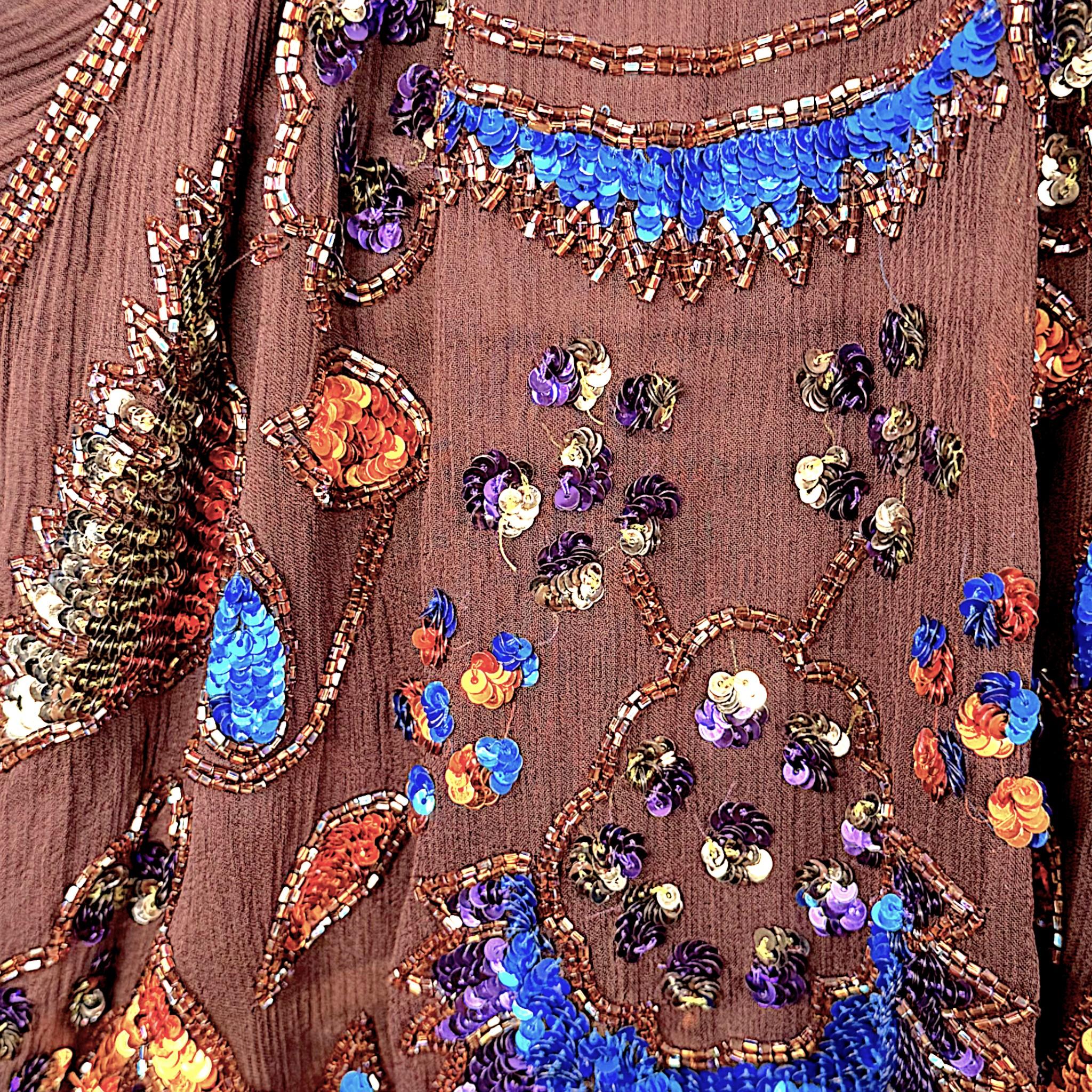 Blumarine - Vestito sottoveste in seta impreziosito da perline in vendita 1