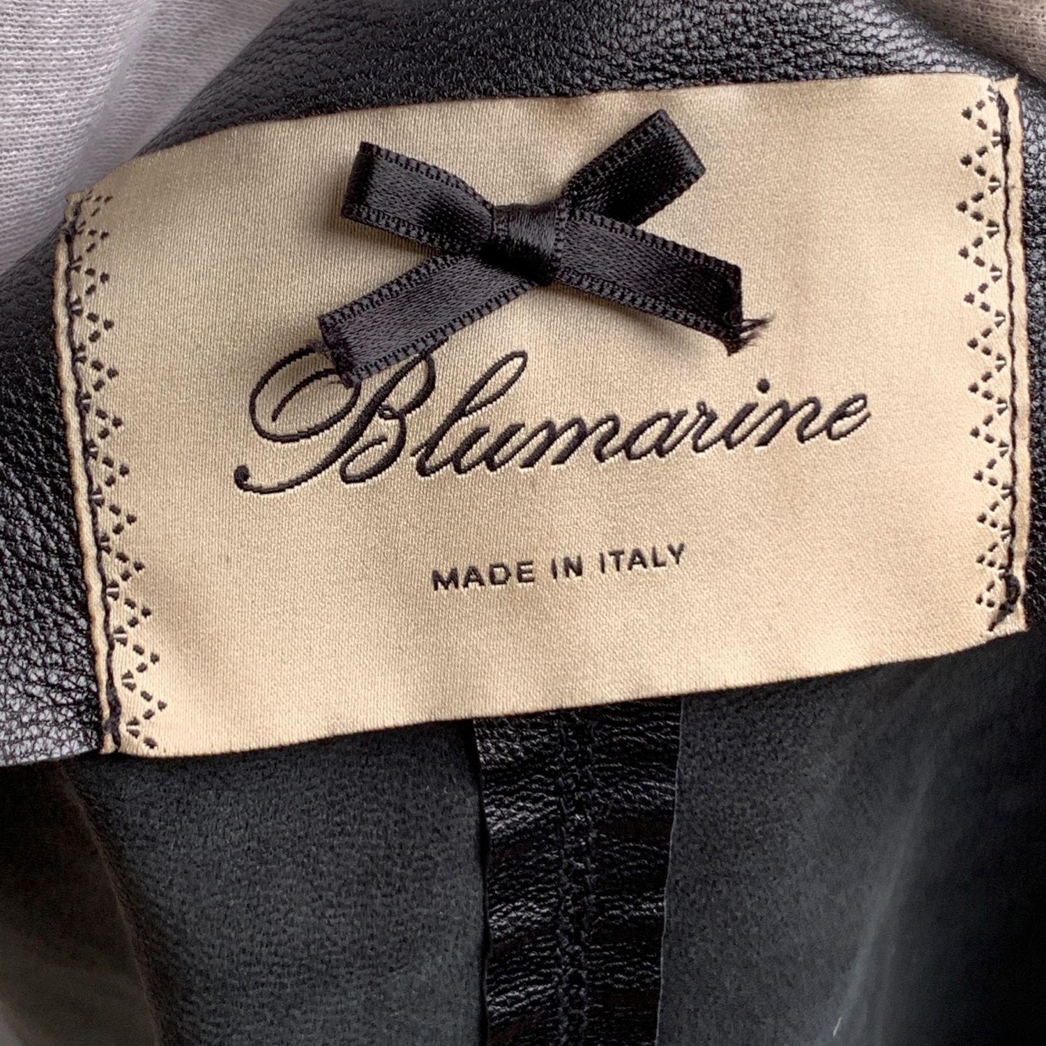 Blumarine Embellished Black Leather Jacket Size 46 4