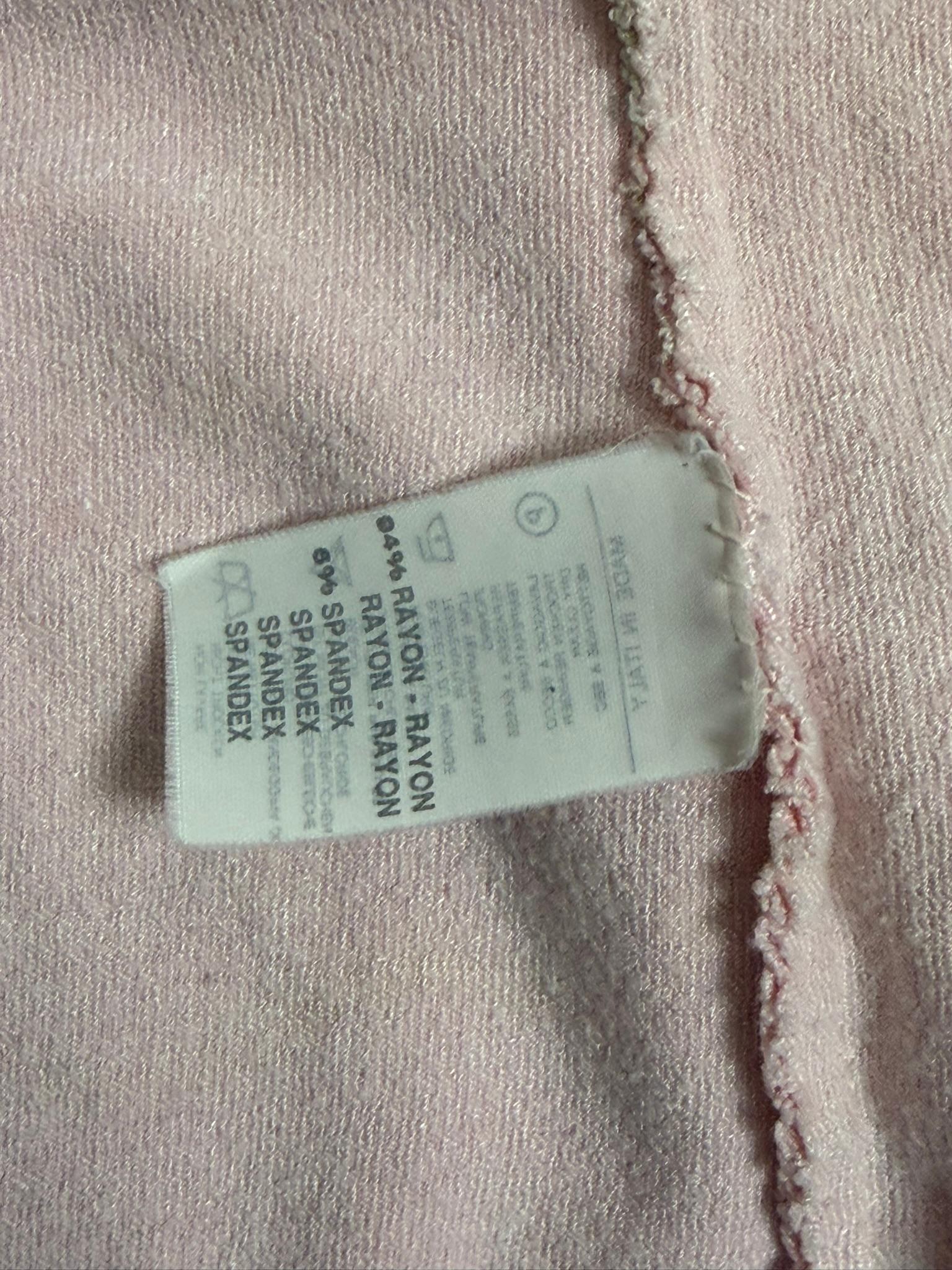 Blumarine F/W 1999 Conjunto de chaqueta de punto de piel rosa y falda de gasa floral 6