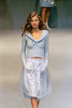 Blumarine F/W 1999 Purple Fur Trim Cardigan