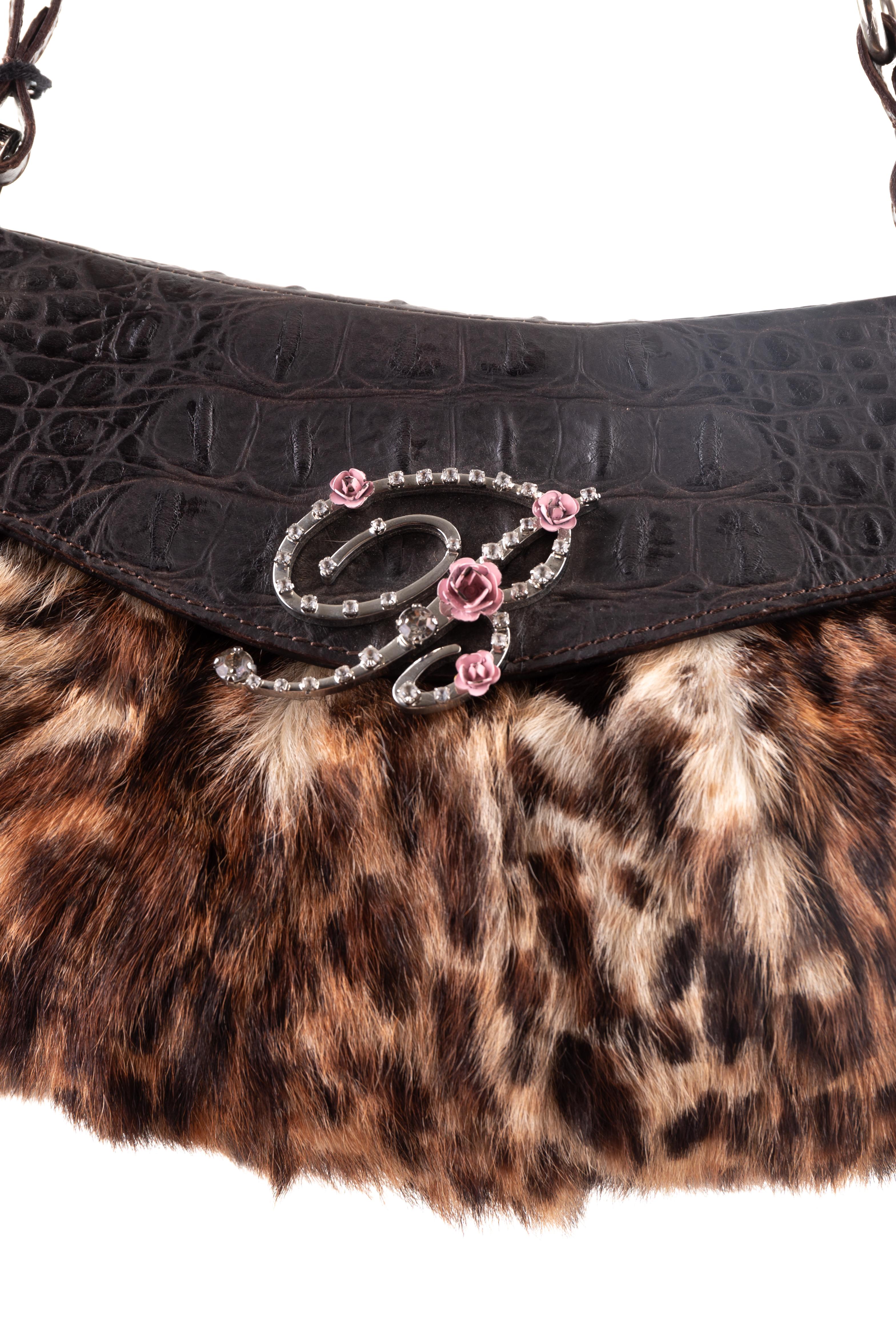 Blumarine F/W 2004 Cheetah fur logo Hobo bag 1