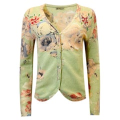 Blumarine Floral Embroidered Wool & Angora Cardigan