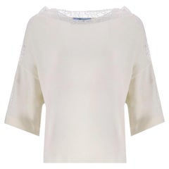 Blumarine Floral Lace Embellished Relaxed Top
