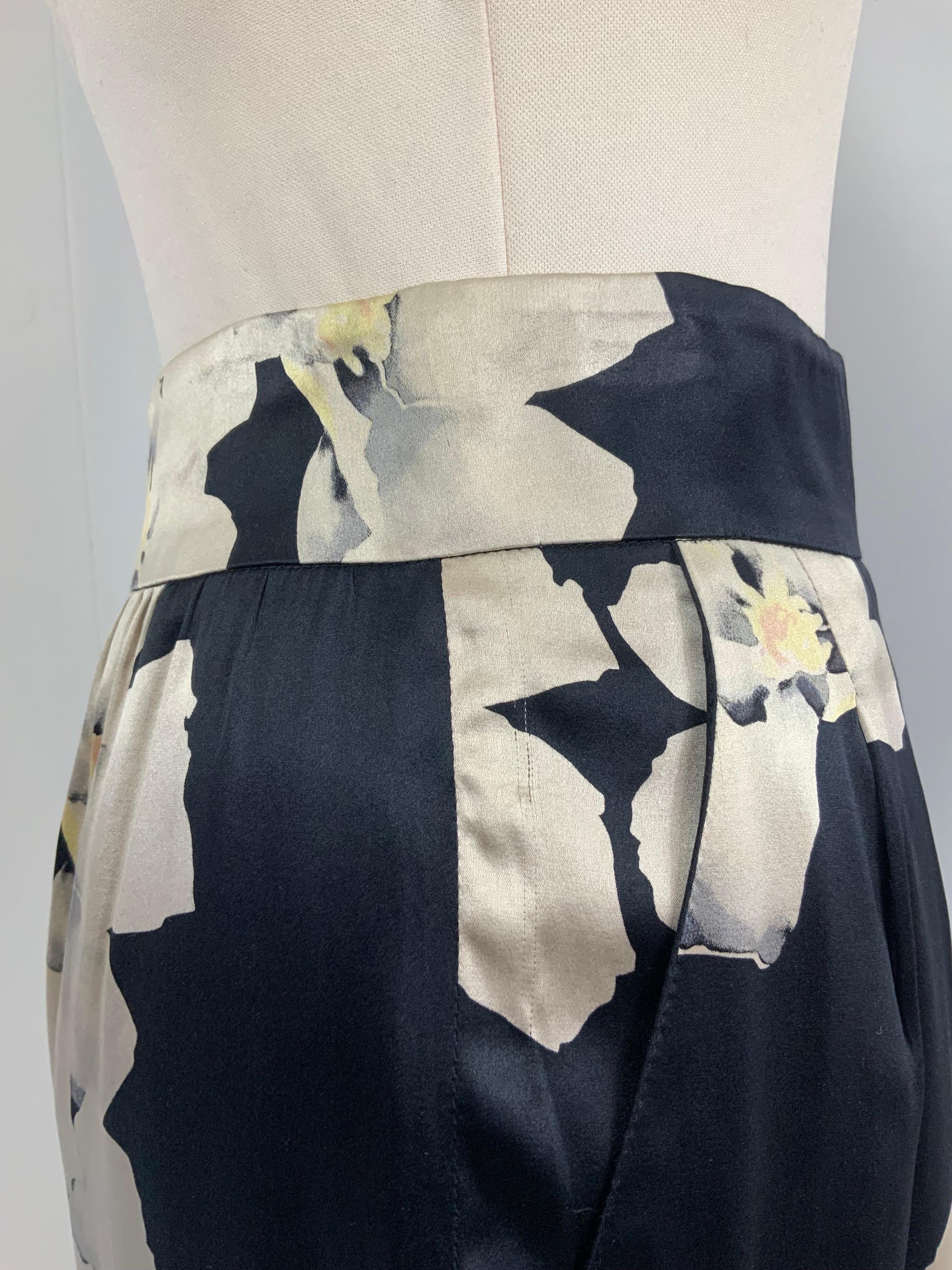Blumarine flower silk skirt 1