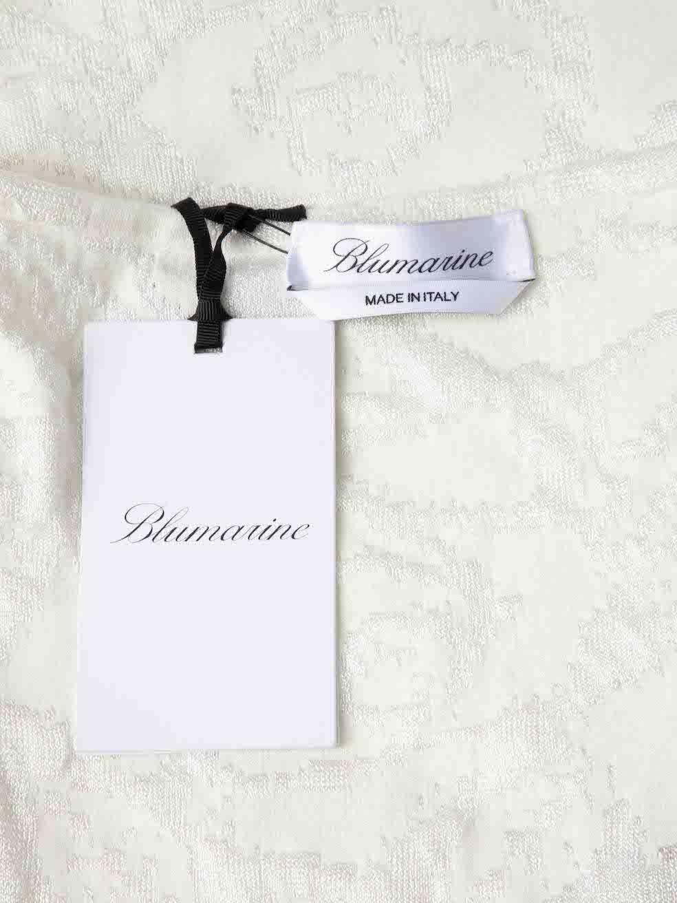 Blumarine Ivory Floral Pattern Knit Mini Dress Size L 2