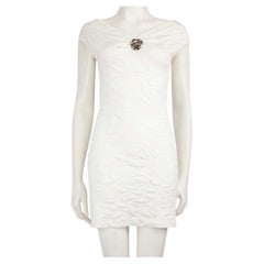 Blumarine Ivory Floral Pattern Knit Mini Dress Size L