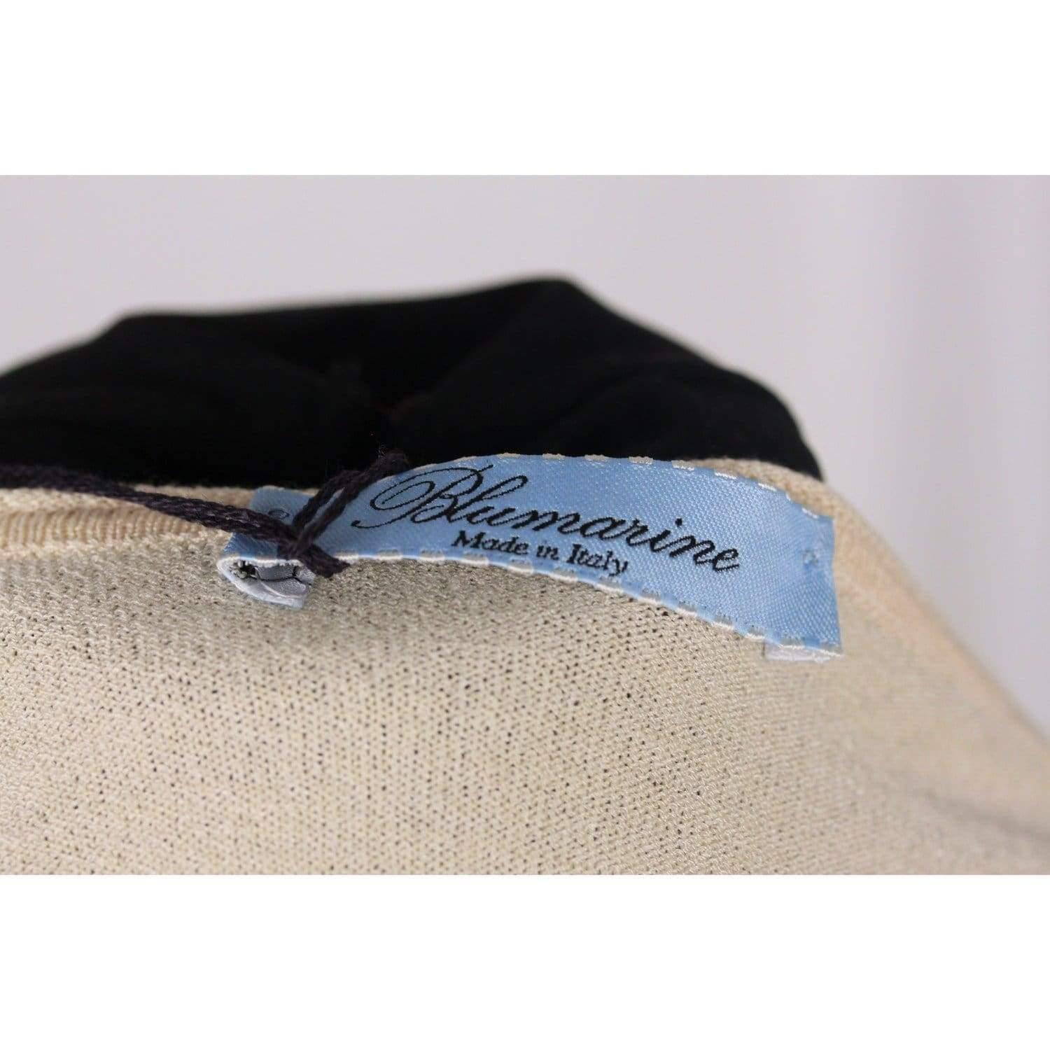BLUMARINE Ivory Silk Knit EMBROIDERED CARDIGAN Size S 2
