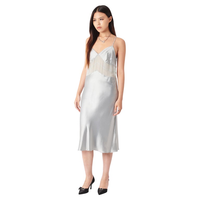 blue grey silk dress Zapakasa Women Simple Grey Blue Mermaid Long Bridesmaid Dress with Slit  Spaghetti Straps Satin Formal Party Dress with Bow