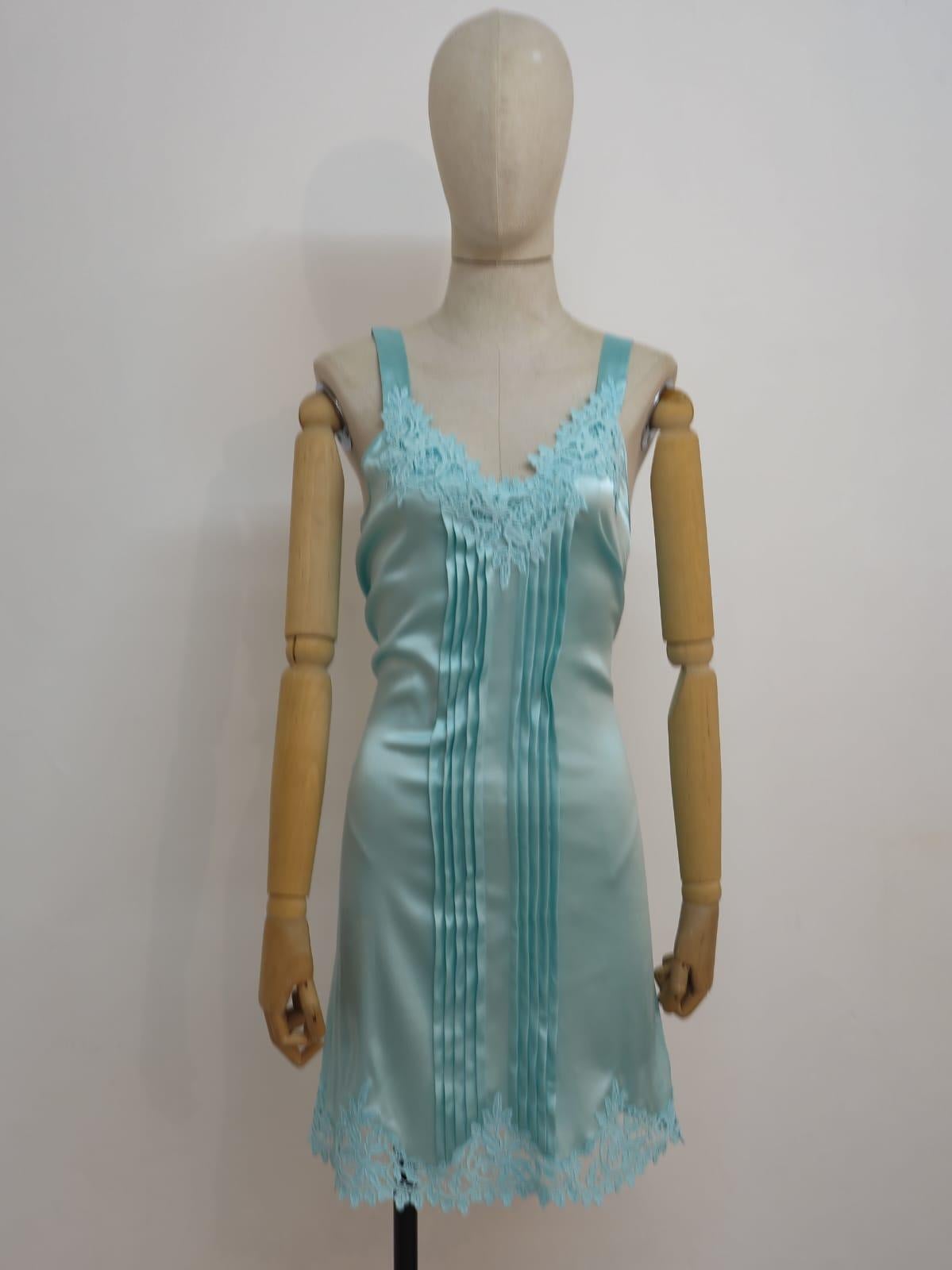 Blumarine light blue silk dress 6