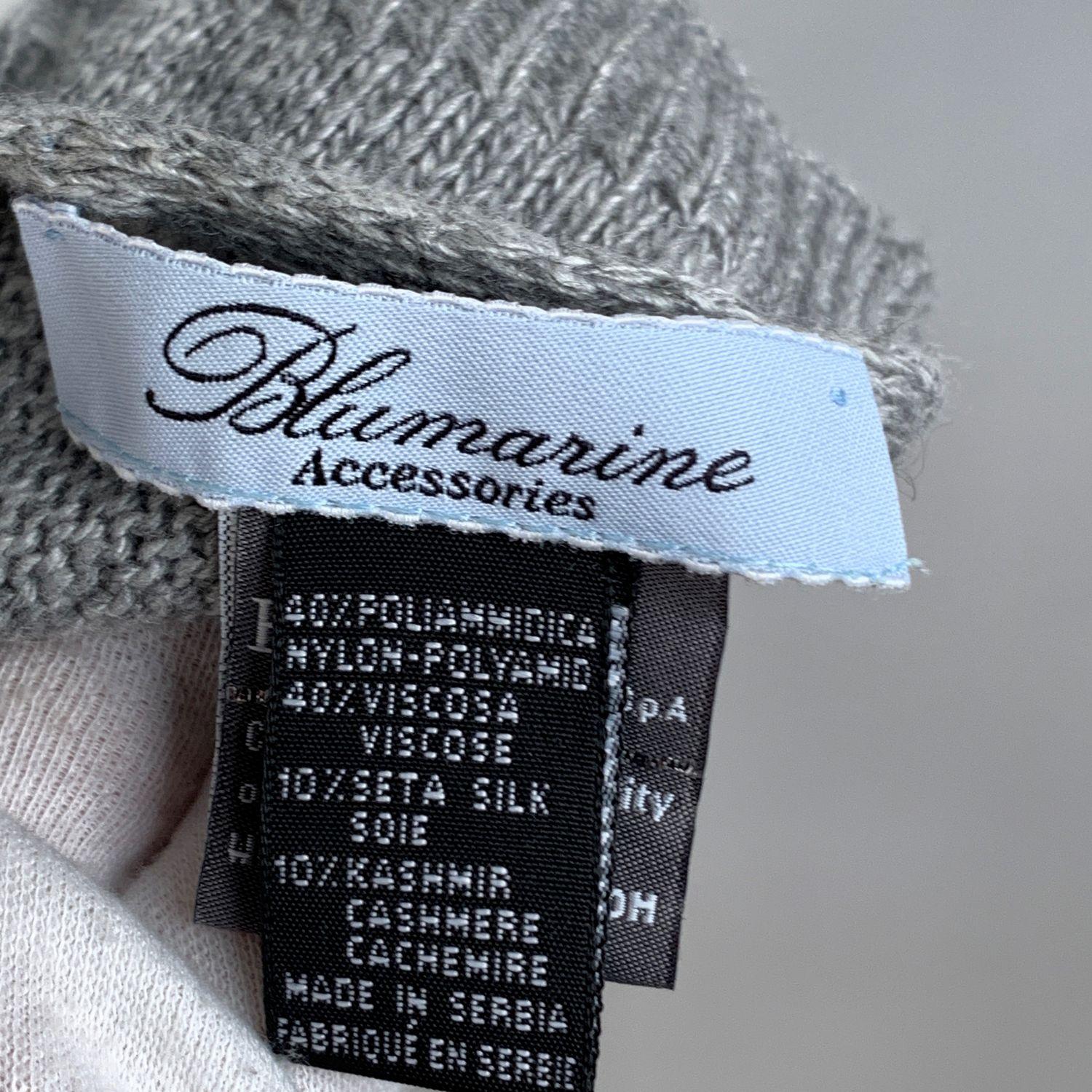 Women's Blumarine Light Gray Knit Wrap Scarf with Rhinestones
