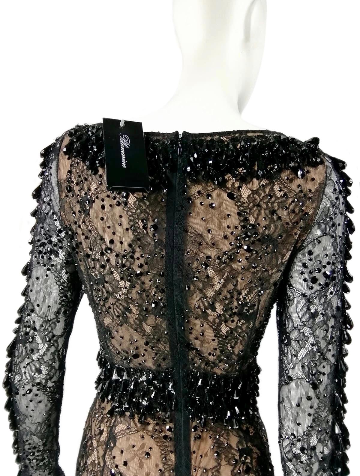 BLUMARINE vestido largo de encaje negro en venta 5
