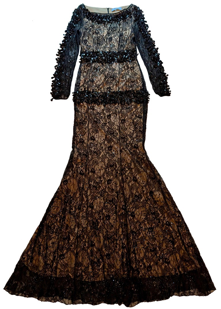 BLUMARINE long black lace dress For Sale at 1stDibs