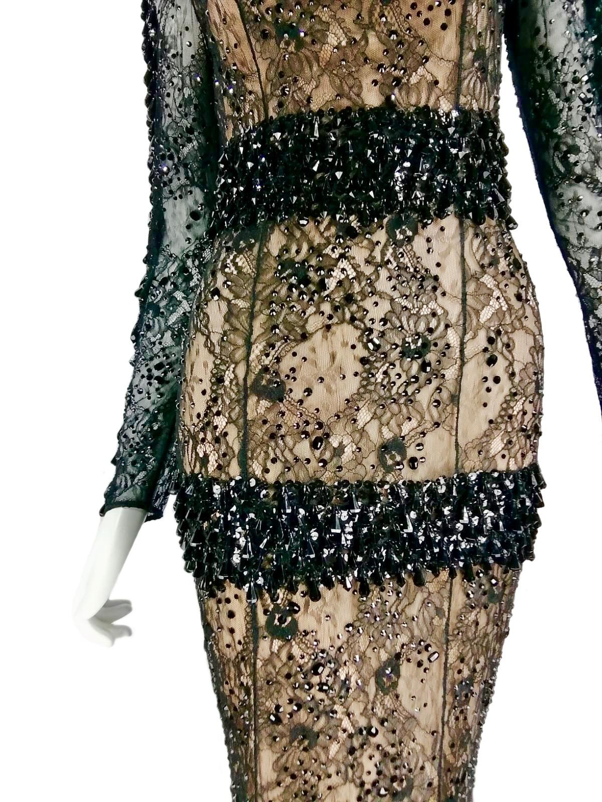 BLUMARINE vestido largo de encaje negro en Excelente estado para la venta en Rubiera, RE
