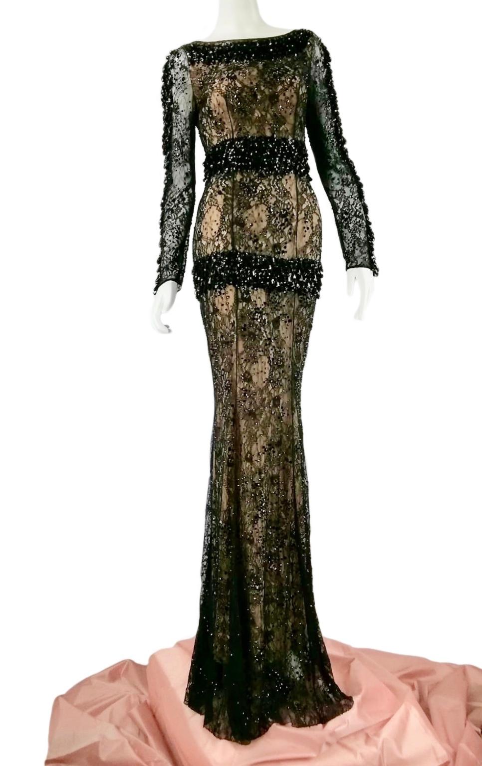 BLUMARINE vestido largo de encaje negro en venta 1