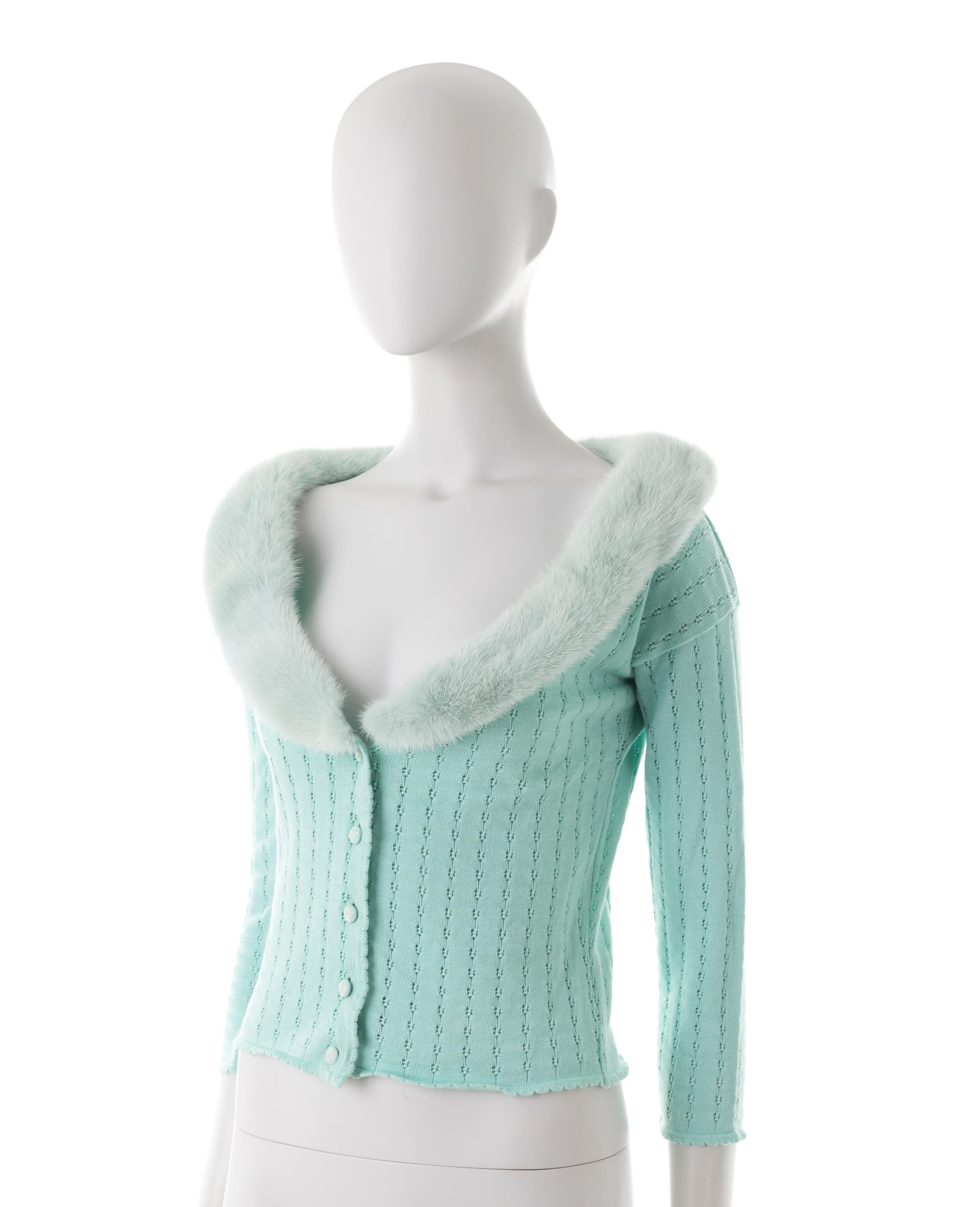 green fur cardigan