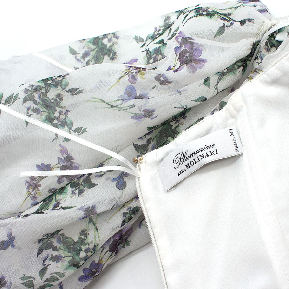 Women's Blumarine off-the-shoulder floral silk-chiffon gown US 2