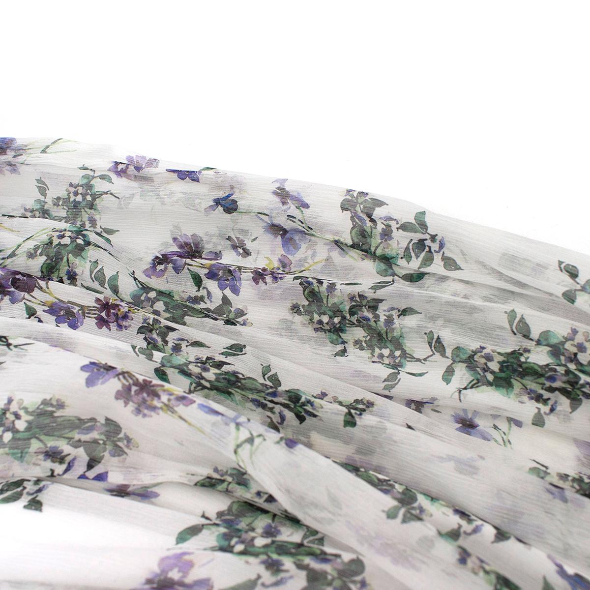 Blumarine off-the-shoulder floral silk-chiffon gown US 2 1