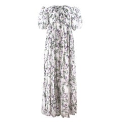 Blumarine off-the-shoulder floral silk-chiffon gown US 2