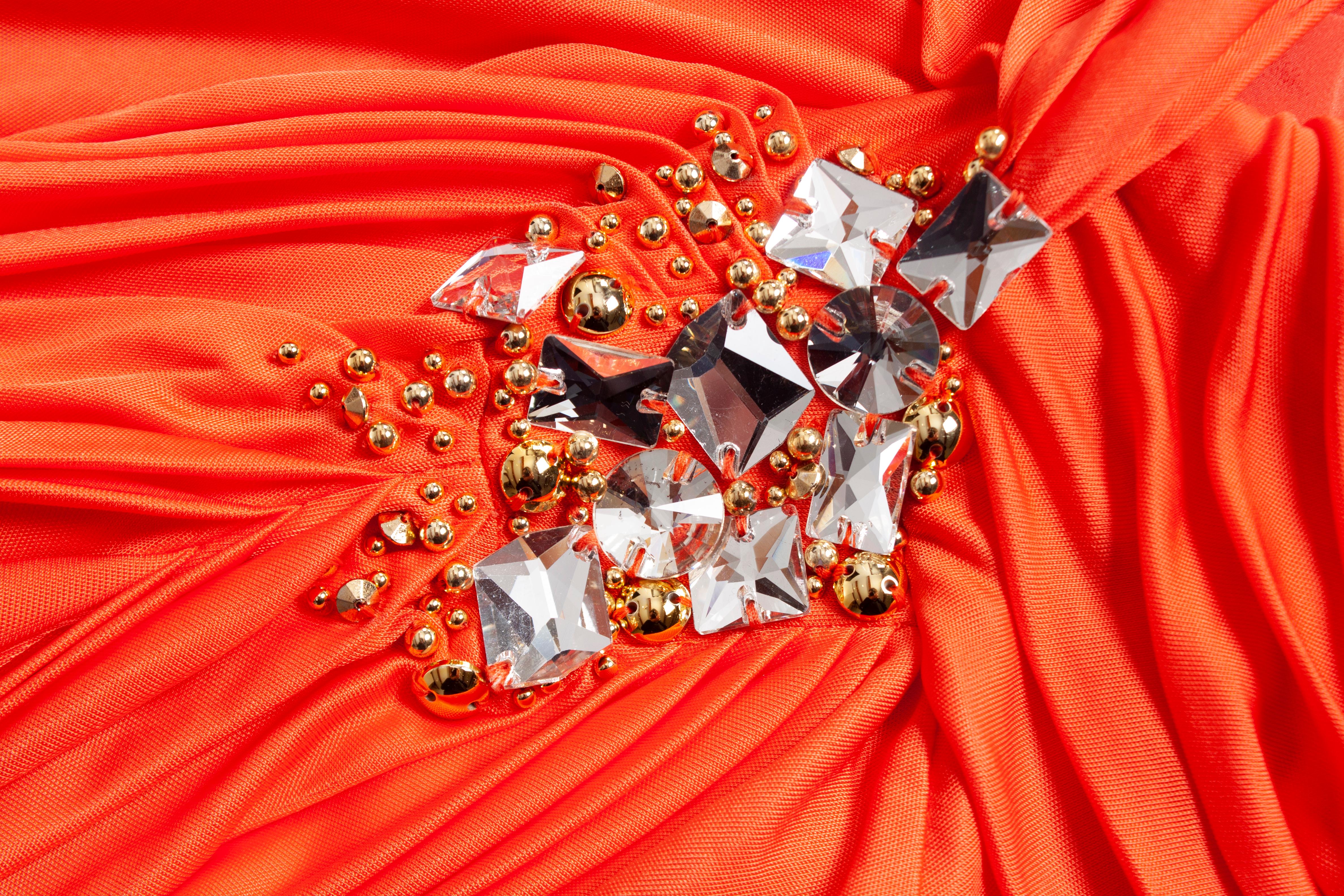 Women's Blumarine, Orange draped dress For Sale