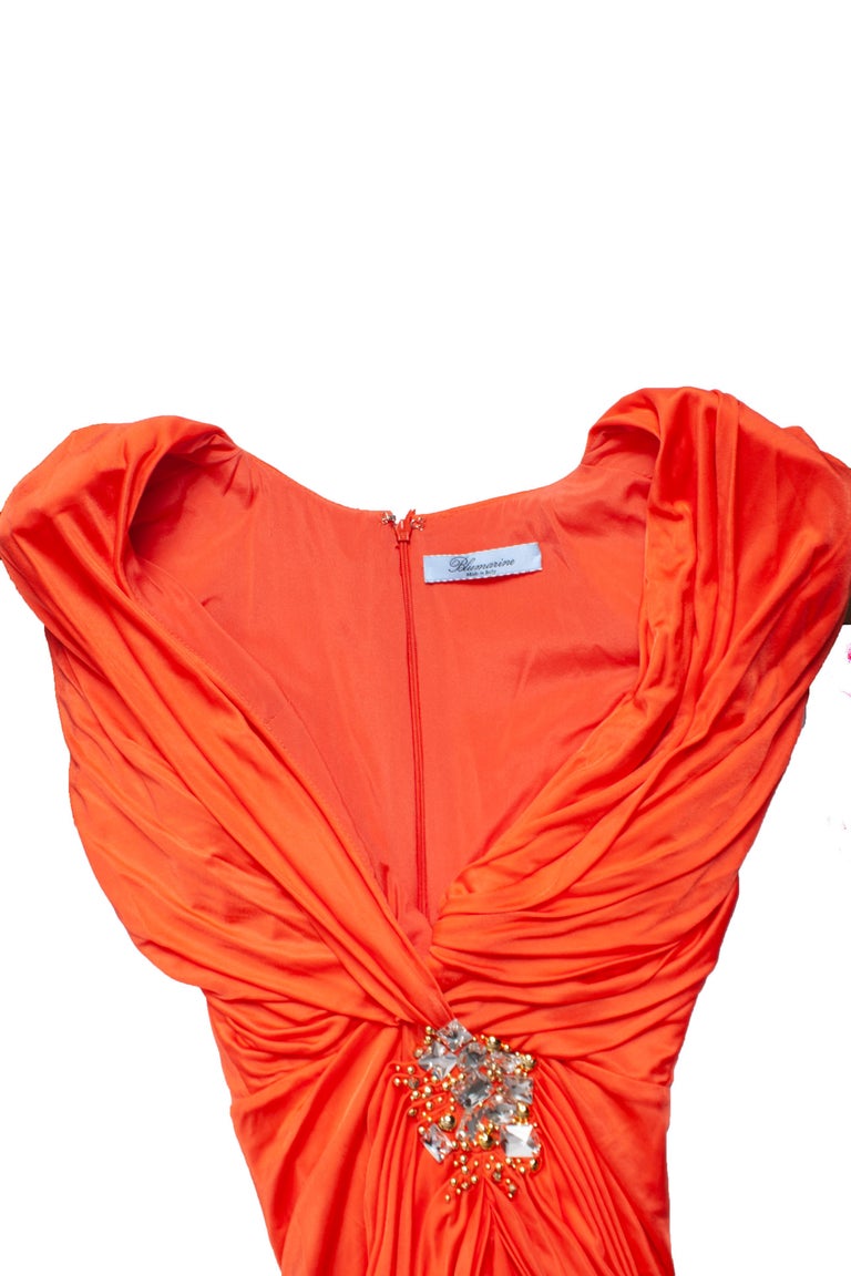 Blumarine, Orange draped dress For Sale at 1stDibs