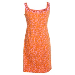 Blumarine Orange Spotted Sheath Dress