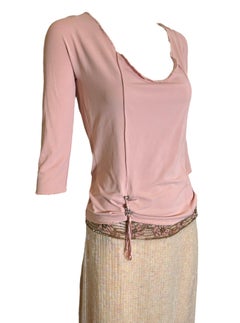 Ensemble 3 pièces pailleté imprimé animal rose de Blumarine