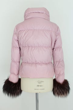 Blumarine Pink Fox Fur Goose Down Padded Jacket 2000s