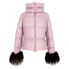 Blumarine Pink Fox Fur Goose Down Padded Jacket 2000s