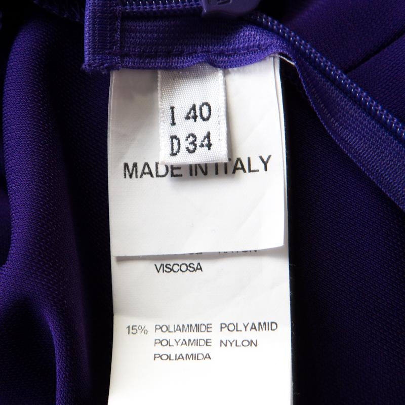 Women's Blumarine Purple Embellished Draped Halter Gown S