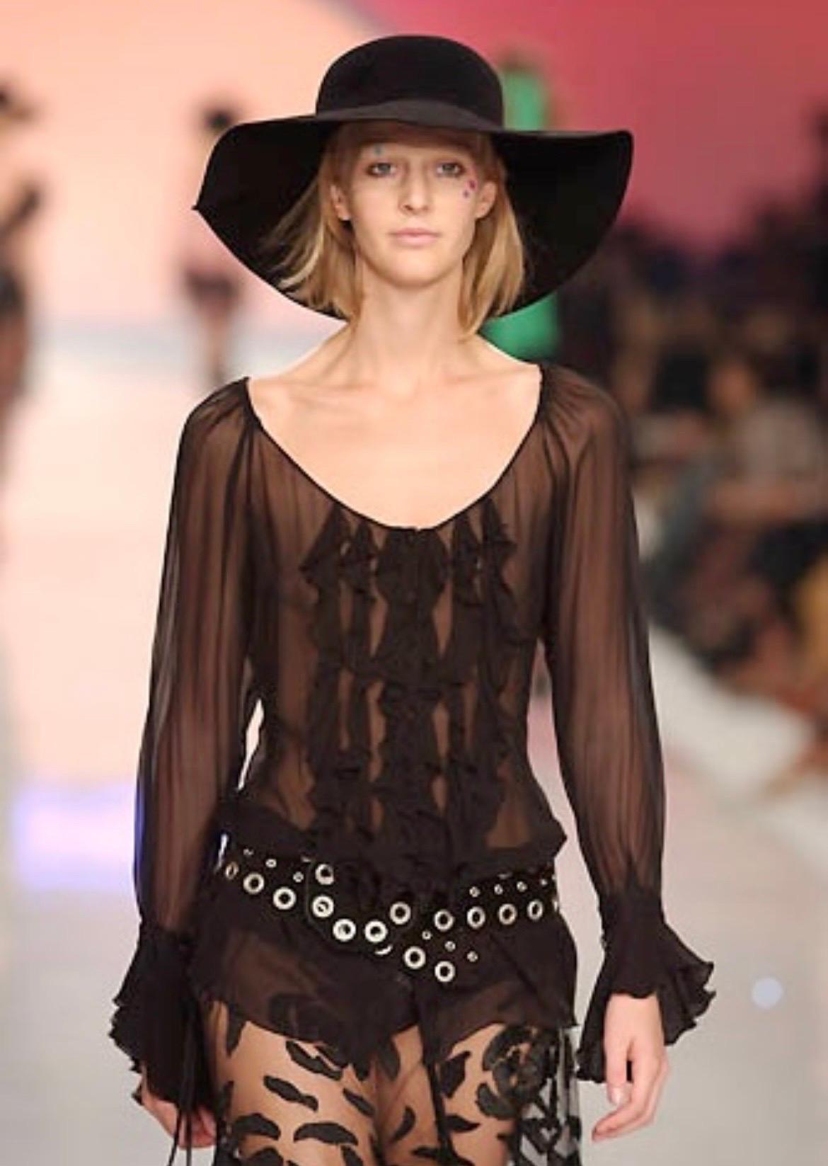 Blumarine S/S 2002 - Chemisier en soie à fleurs multicolores Top Pour femmes en vente