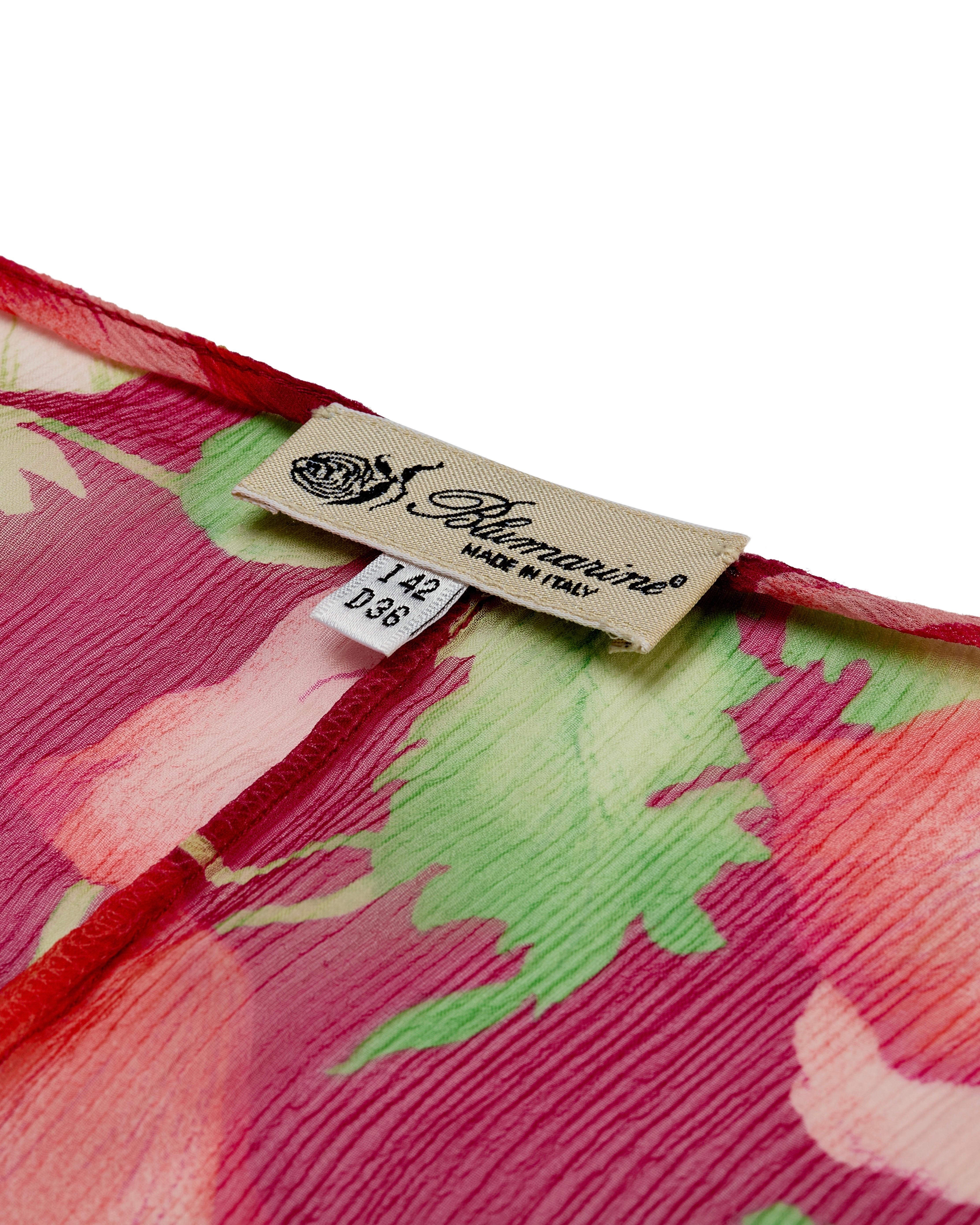 Blumarine S/S 2002 - Chemisier en soie à fleurs multicolores Top en vente 4