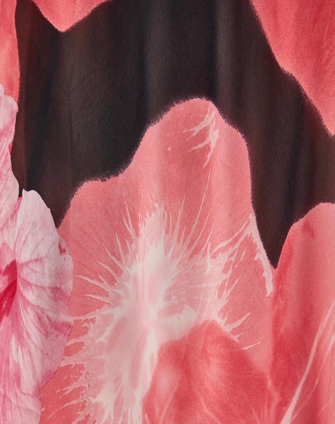 Blumarine S/S 2002 - Robe en soie à fleurs d'hibiscus roses et noires Pour femmes en vente