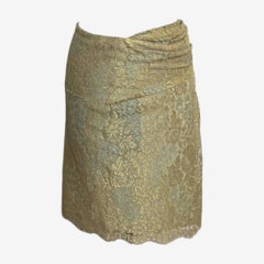 Blumarine S/S 2005 Metallischer Wickelrock aus Spitze