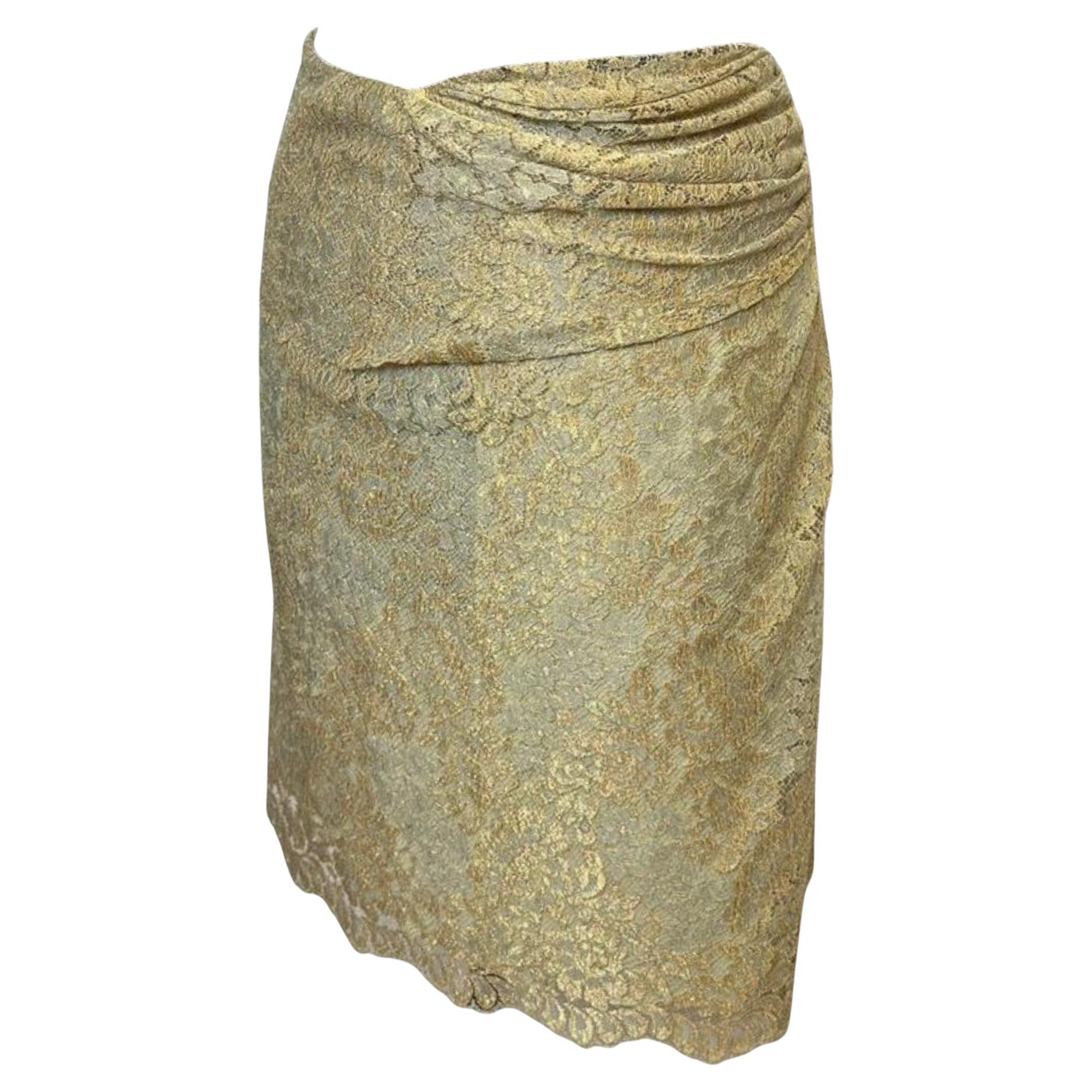 Blumarine S/S 2005 Metallic Lace Wrap Skirt