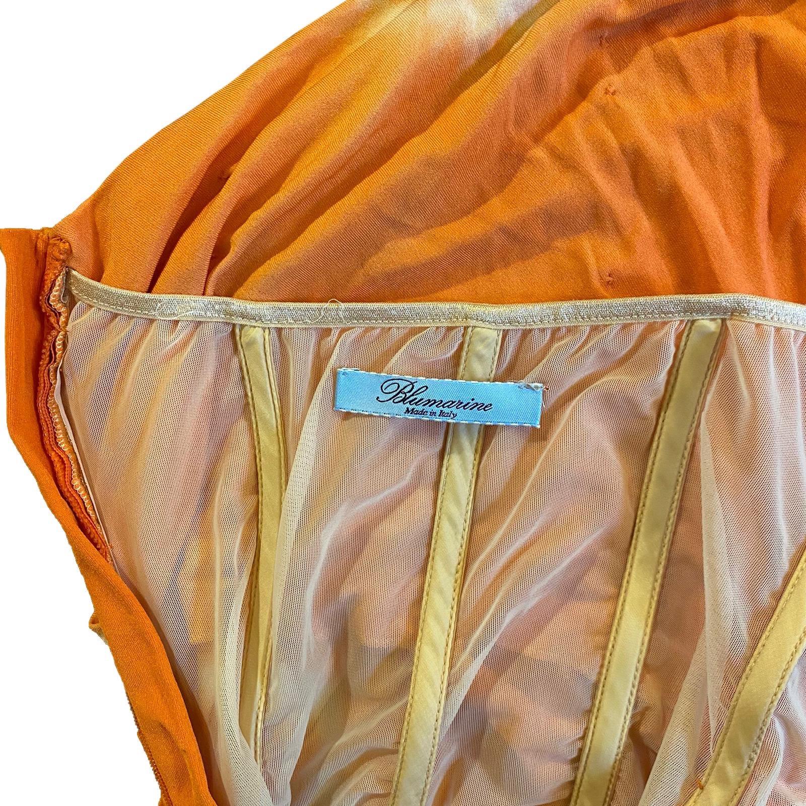 Blumarine S/S 2010 ein Schulter Tie-dye Swarovski Bodycon-Kleid Damen im Angebot