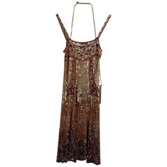 Blumarine Sequin Embellished Cami Dress Set with Bag Size 40