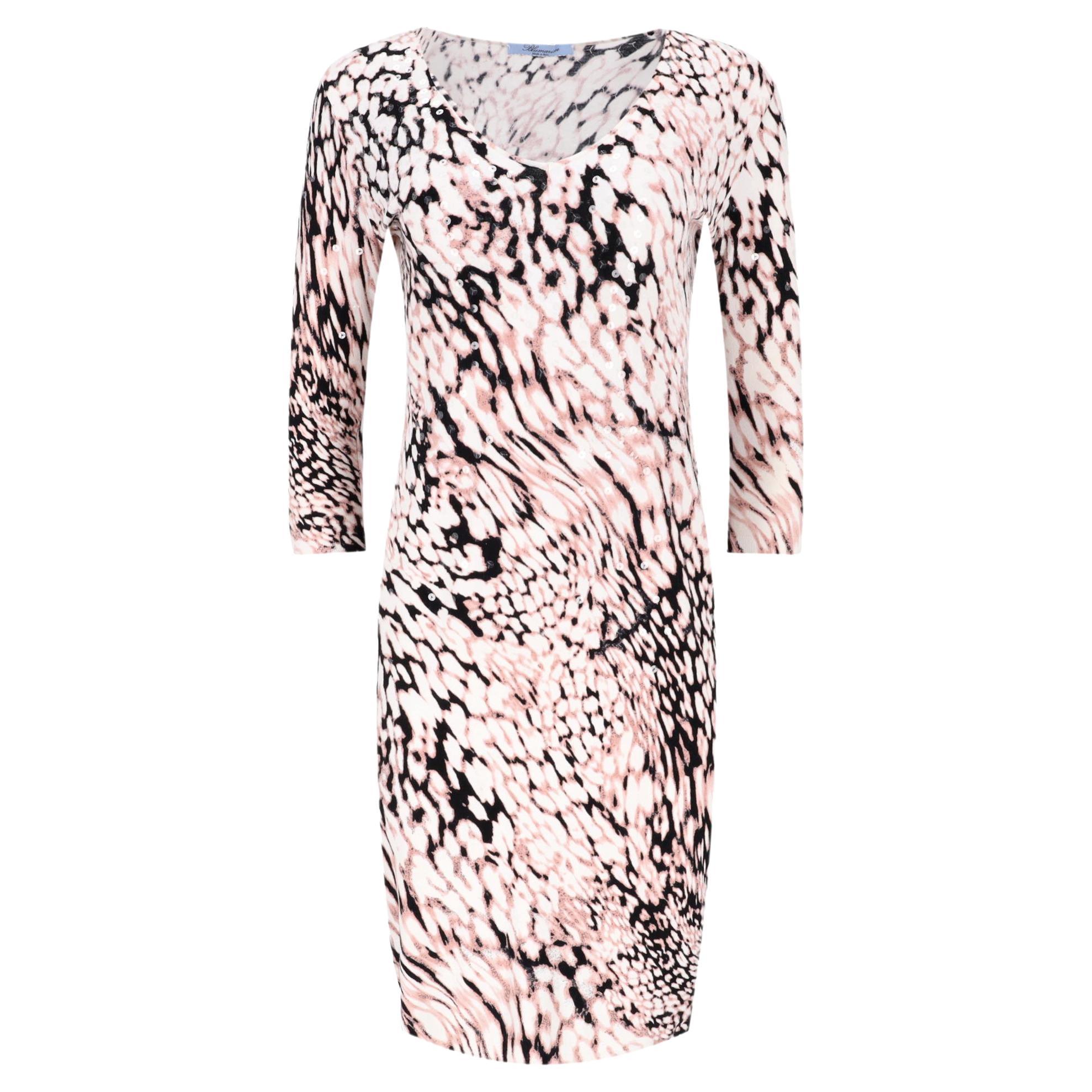 Blumarine Sequin Embellished Printed Dress