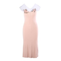 Blumarine Sheer Silk Slip Dress With Floral Appliqué - '90s