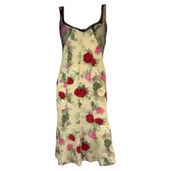 Blumarine Silk Floral Dress w Mesh, SS 1999