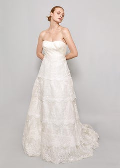 Blumarine Sposa White Lace Ruffled Gown